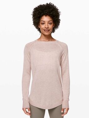 Lululemon Lead With Your Heart Sweater, Heathered Pink Bliss, Sz.6 Or 8